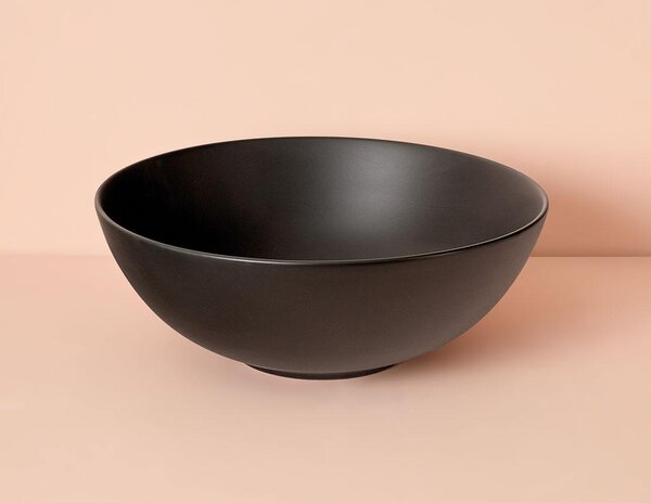 SANYCCES PADOVA Lavabo da appoggio Ø 39,5 cm x 14h con valvola a stelo click-clack, nero opaco