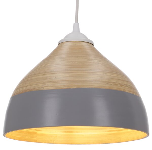 Lampada da soffitto di design / lampada da soffitto, realizzata a mano a Bali in bambù - Modello Bambusa 10, bianco crema, 16*25*25 cm, lampade a sospensione in materiali naturali