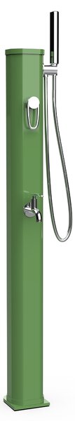 Mini Doccia Solare da Giardino 20L Miscelatore Lavapiedi e Doccetta Verde Reseda