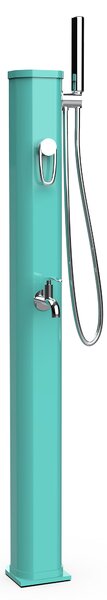 Mini Doccia Solare da Giardino 20L Miscelatore Lavapiedi e Doccetta Verde Opalino