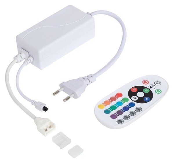 Controller per strisce LED RGB 220 V WCOB con nastro flessibile in silicone e telecomando a infrarossi, bianco