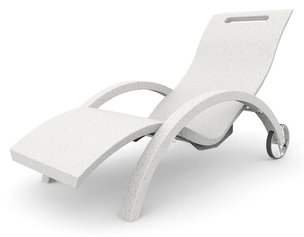 Lettino Chaise Longue da Esterno Giardino Inclinabile con Ruote Arkema Serendipity Bianca