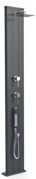 Doccia Solare da Esterno Giardino 40L Miscelatore e Doccetta Mobile Arkema Dada S Grigio Antracite