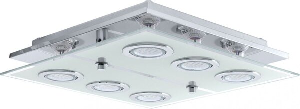Plafoniera LED in cromo e vetro CABO