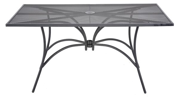 Tavolo Rettangolare da Giardino 150x90x71 cm in Acciaio Retato Grigio Scuro