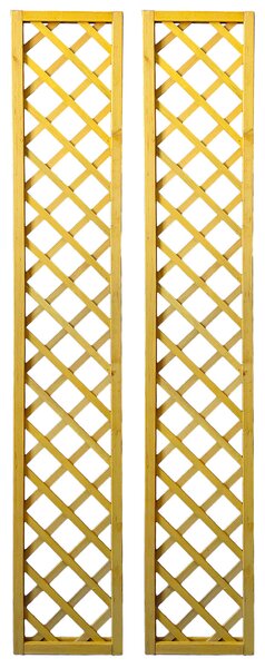 Set 2 Pannelli Grigliati per Rampicanti 30x180 cm in Legno Naturale