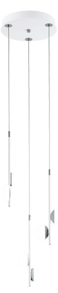 Lampada a sospensione LED a 6 luci bianco cromo satinato Olindra