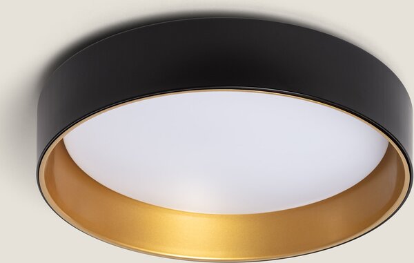 Plafoniera LED 20W Metallo rotondo Ø450 mm CCT Broadway selezionabile Nero / Oro