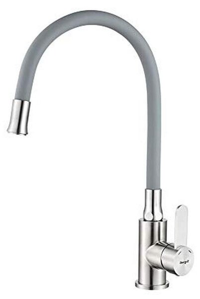 M22119-9 Rubinetto da cucina - Girevole a 360°, Grigio, Tubo flessibile in silicone