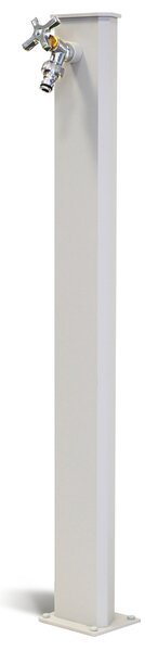Fontana da Giardino con Rubinetto in Acciaio e Alluminio Cork Bianco Grigiastro