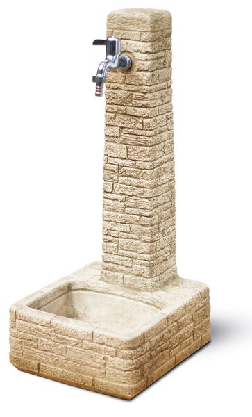 Fontana da Giardino Senza Rubinetto in Cemento Granulato di Marmo Clanezzo Nocciola