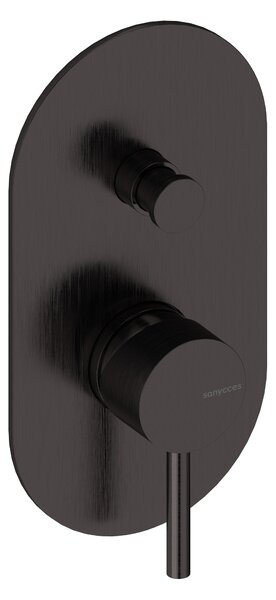 SANYCCES LOOP Miscelatore doccia a 2 vie da incasso con corpo da incasso, nero metallizzato