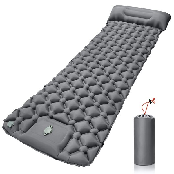 Materasso gonfiabile grigio - Spessore 5 cm - Per 1 persona - Materiale: TPU