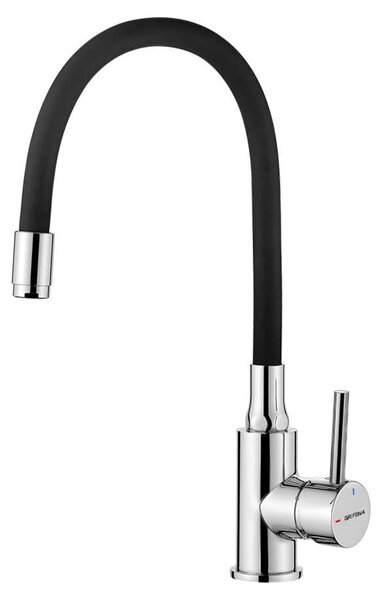 Rubinetto da cucina, girevole a 360° con tubo in silicone flessibile