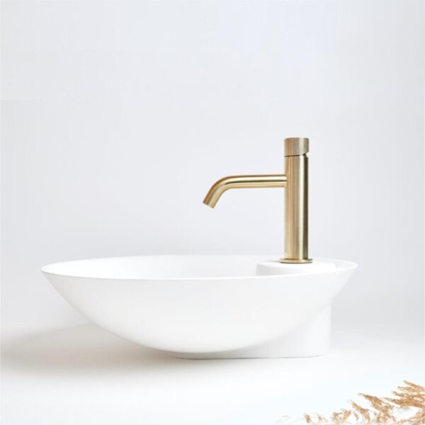 SANYCCES LOOP K ColdOpen Miscelatore monocomando per lavabo 17,3 cm, oro spazzolato