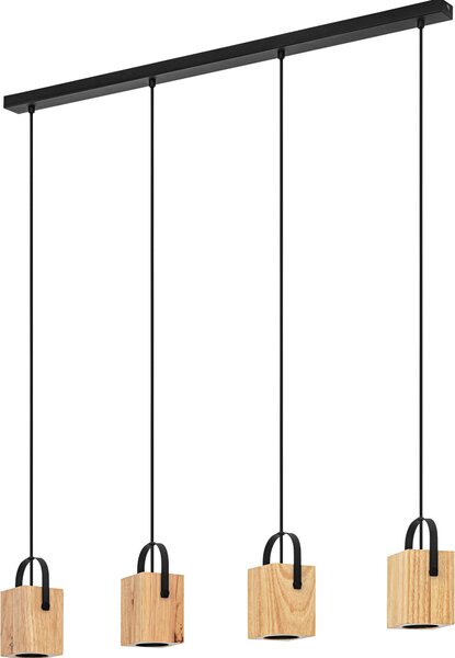 Eglo 43748 AYLES LED GU10 4 vie a sospensione 4x3W 930x85mm Nero Marrone