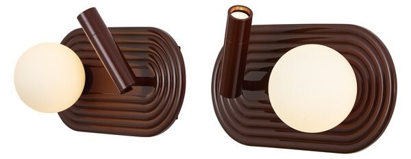 Set di 2 Applique Retrò Marroni Incl. LED Dimmerabile a 3 Fasi e USB-C - Lila