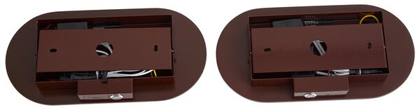 Set di 2 Applique Retrò Marroni Incl. LED Dimmerabile a 3 Fasi e USB-C - Lila