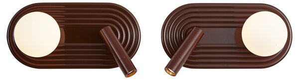 Set di 2 Applique Retrò Marroni Incl. LED Dimmerabile a 3 Fasi e USB-C - Lila