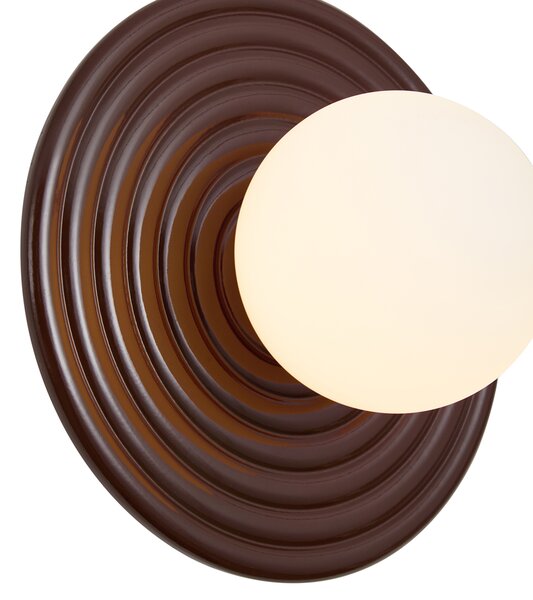 Lampada da parete retrò marrone con sfera opale rotonda 20 cm IP44 - Lila