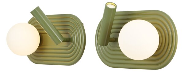 Set di 2 Applique verdi con LED dimmerabile a 3 fasi e USB-C - Lila