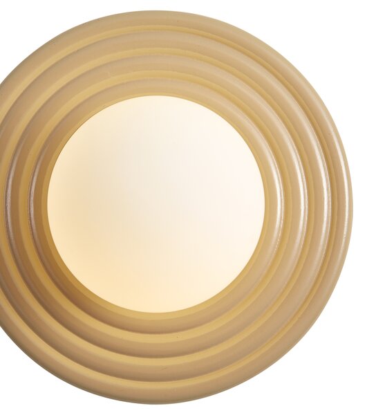Lampada da parete retrò tortora con sfera opale rotonda 20cm IP44 - Lila