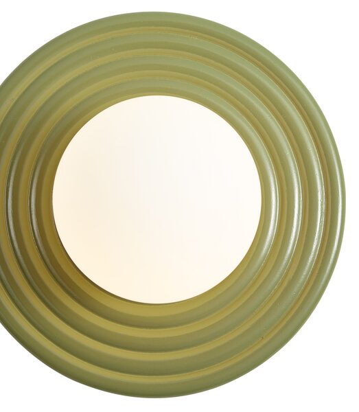 Lampada da parete retrò verde con sfera opale rotonda 20cm IP44 - Lila