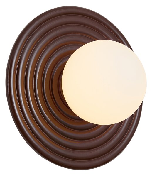 Lampada da parete retrò marrone con sfera opale rotonda 20 cm IP44 - Lila