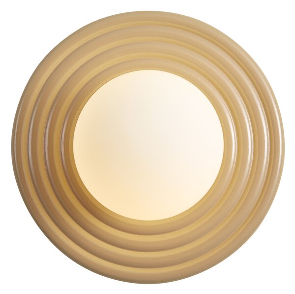 Lampada da parete retrò tortora con sfera opale rotonda 20cm IP44 - Lila