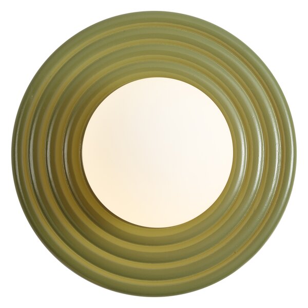 Lampada da parete retrò verde con sfera opale rotonda 20cm IP44 - Lila