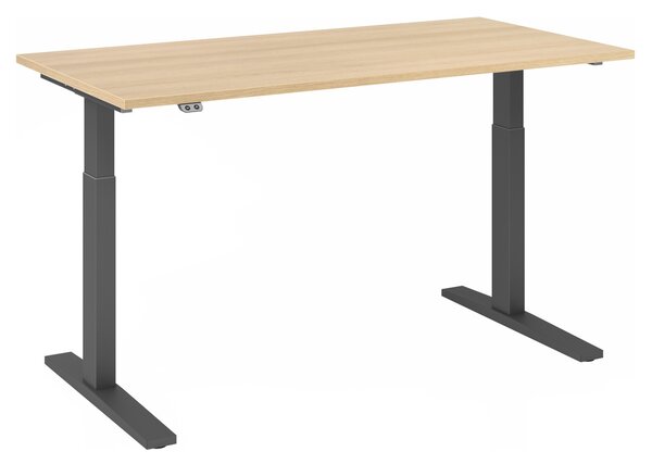 Scrivania regolabile in altezza XMKA | 2 motori | 120-180 cm | elettrica | rovere, colore struttura:grafite, dimensioni piano d'appoggio:160 x 80 cm