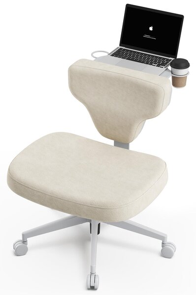 Sedia da ufficio senza braccioli, colore grigio scuro, confortevole, con altezza regolabile, rivestita in tessuto, adatta per adulti, girevole