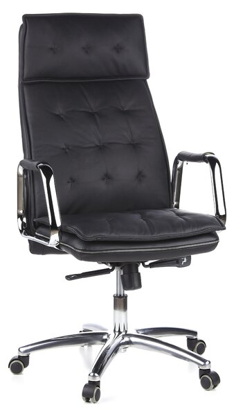 Sedia da ufficio per manager - in pelle nera - altezza 130 cm - ergonomica - sedia da ufficio - sedia girevole