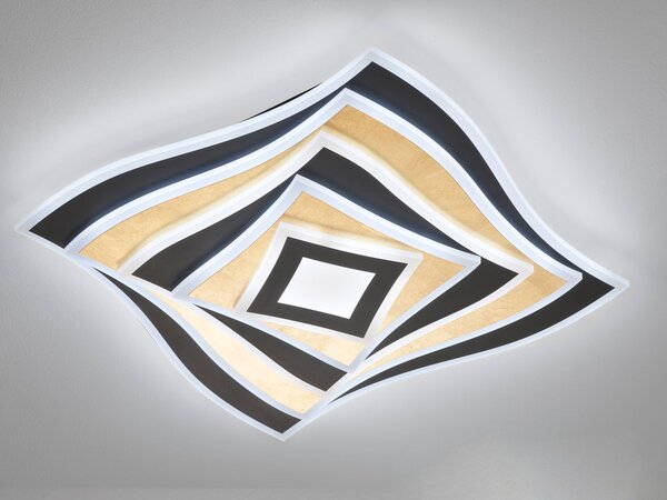 Plafoniera LED oro nero con telecomando dimmerabile, luce diurna e RGB, 50 cm