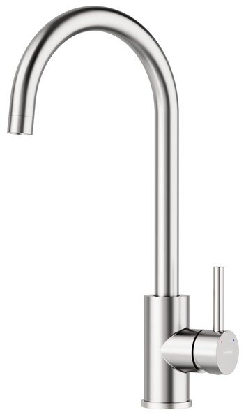 Rubinetto da cucina con beccuccio alto, girevole a 360°, miscelatore monocomando, acciaio inossidabile