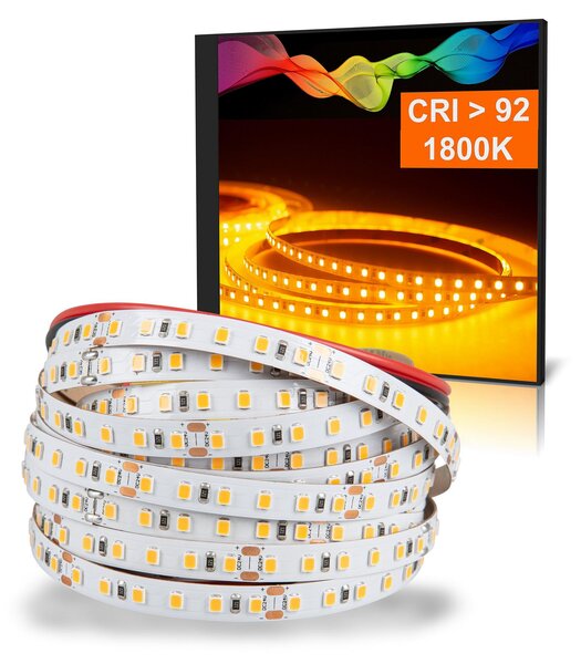 Striscia LED 2835 Ambra (1800K) CRI 92 72W 5 metri 24 V IP20