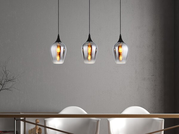 Lampada a sospensione Beam in vetro fumé, larghezza 83 cm