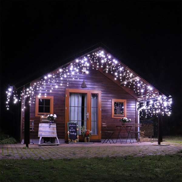 CLGarden LED pioggia di ghiaccio premium luci fata ERN400 bianco freddo luci di Natale casa all'aperto non più ruggine