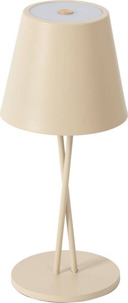 Lindby Lampada da tavolo ricaricabile a LED Janea, CROSS, beige, metallo
