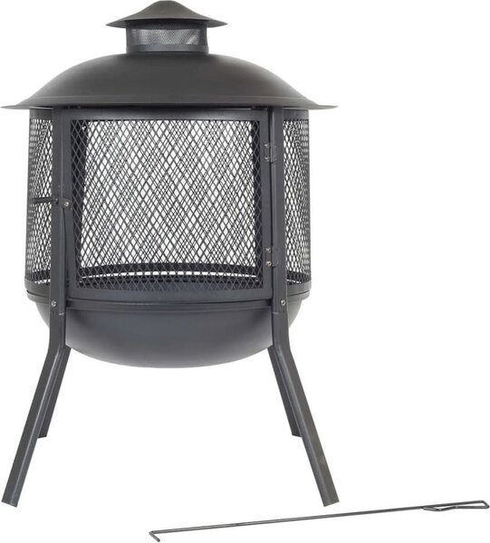 Ciotola da fuoco RedFire Kansas rotonda in acciaio nero 85019