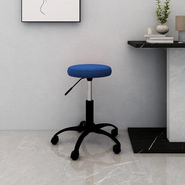 Sedia da ufficio girevole, colore blu, rivestita in velluto, con altezza regolabile, confortevole, con meccanismo basculante ed ergonomica, ideale per l'ufficio domestico, lo studio, le conferenze, il gaming e l'uso in ufficio