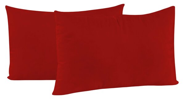 Coppia di Federe 52x82 cm in Microfibra Tinta Unita Rosso