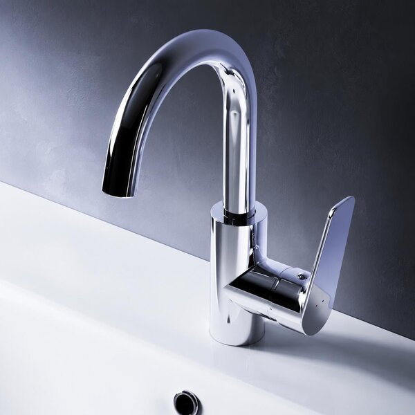 AM.PM Rubinetto da bagno Miscelatore cromato per lavabo Rubinetto da bagno Miscelatore per lavabo Miscelatore monocomando da bagno
