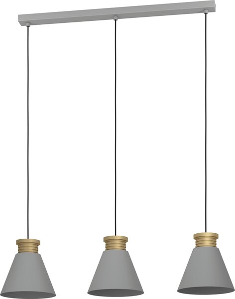 Eglo 43839 TWICKEN E27 lampada a sospensione tripla 920x220mm grigio oro
