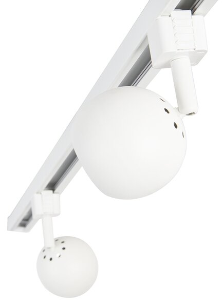 Sistema di illuminazione a binario moderno con 3 faretti bianco 1 fase - Iconic Gissi
