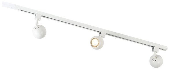 Sistema di illuminazione a binario moderno con 3 faretti bianco 1 fase - Iconic Gissi