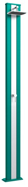 Doccia Solare da Esterno Giardino 30L Miscelatore Arkema Spring S Fascia Inox Light Blu