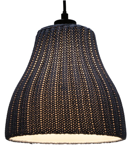 Plafoniera moderna in cotone lavorato a maglia modello - Nagano pigeon blue, 23*21*21 cm, plafoniere classiche e moderne