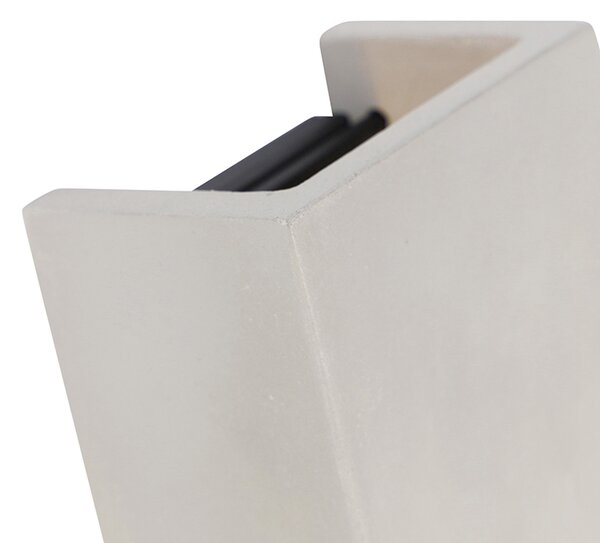 Lampada da parete smart rettangolare in cemento grigio con Zigbee G9 - Meaux