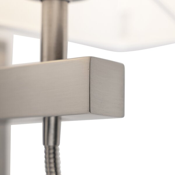 Lampada da parete intelligente in acciaio con paralume bianco crema incl. Wifi P45 - Bergamo